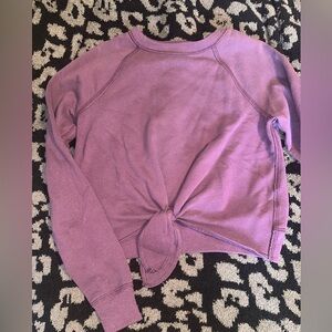 abercrombie purple sweatshirt w/ tie in the front